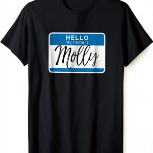 Hello My Name Is Molly Womens T-Shirt Retro Design-0